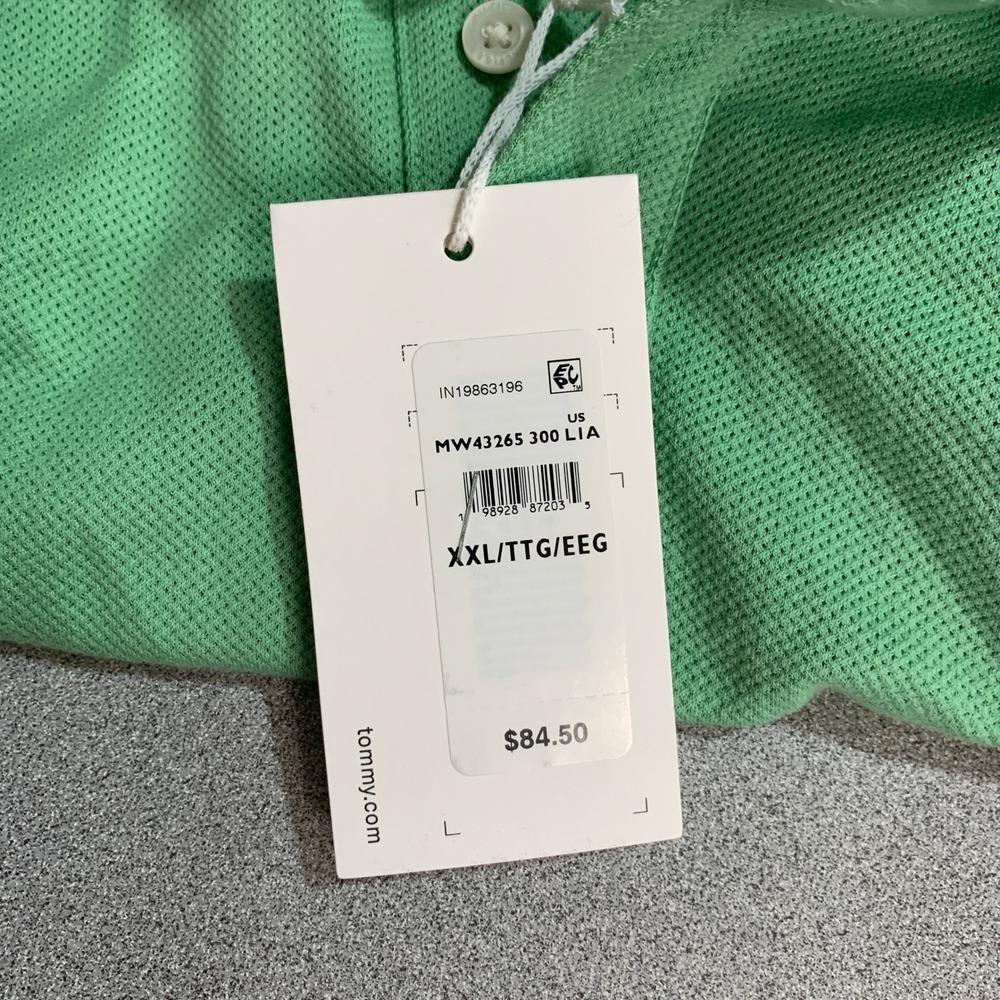 NWT Tommy Hilfiger Men's XXL Green Regular Fit Polo Shirt Cotton - Picture 9 of 12